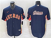 Men's Houston Astros Navy Team Big Logo With Patch Cool Base Stitched Baseball Jerseys,baseball caps,new era cap wholesale,wholesale hats